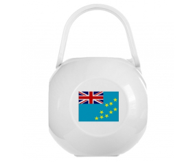 Caja de piruletas bandera de Tuvalu blanco