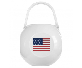 Caja de pezón de bandera Los Estados Unidos de América blanco