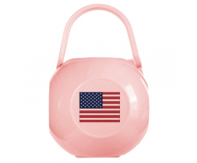 Caja de pezón bandera los Estados Unidos de América coloreado rosa