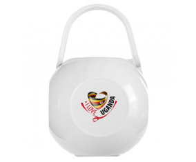 White I Love Uganda caja de pezón