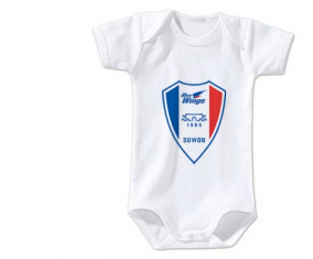 Body bebé Suwon Samsung Bluewings Football Club Corea del Sur tamaño 3/6 meses mangas cortas