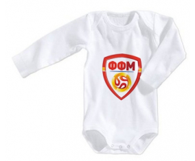 Body bebé de la selección de fútbol de Macedonia del Norte talla 3/6 meses mangas largas