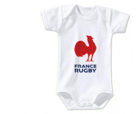 Body bebé France Rugby XV talla 3/6 meses mangas cortas