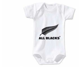 Body bebé New Zelanda Rugby XV talla 3/6 meses mangas cortas
