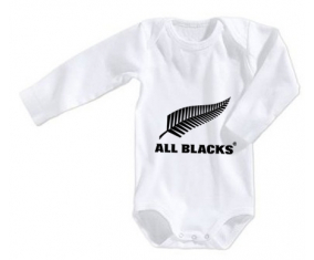 Body bebé New Zelanda Rugby XV talla 3/6 meses mangas largas