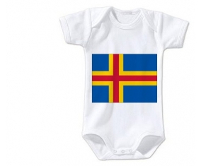 Body Baby Flag Aland Islands talla 3/6 meses mangas cortas