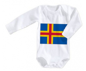 Body Baby Flag Aland Islands talla 3/6 meses mangas largas
