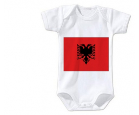 Body bandera del bebé Albania tamaño 3/6 meses mangas cortas