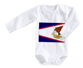 Body bandera de Samoa Americana tamaño 3/6 meses mangas largas