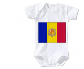 Body bebé Bandera Andorra talla 3/6 meses mangas cortas