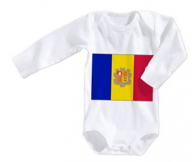 Body bebé Bandera Andorra talla 3/6 meses mangas largas