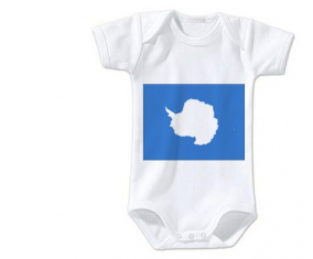Body Bandera del Bebé Antártica Tamaño 3/6 Meses Mangas Cortas