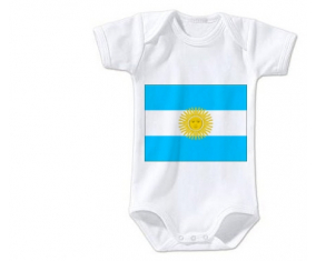 Body bebé Bandera Argentina talla 3/6 meses mangas cortas
