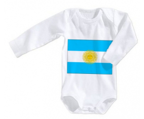 Body bebé Bandera Argentina talla 3/6 meses mangas largas