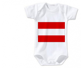 Body bandera del bebé Austria tamaño 3/6 meses mangas cortas