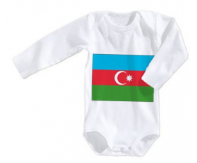 Body bebé Bandera Azerbaiyán talla 3/6 meses mangas largas
