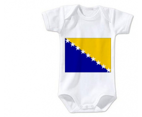 Body bandera del bebé Bosnia y Herzegovina tamaño 3/6 meses mangas cortas