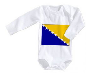 Body bandera del bebé Bosnia y Herzegovina tamaño 3/6 meses mangas largas