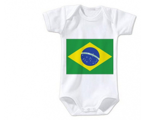 Body bandera del bebé Brasil tamaño 3/6 meses mangas cortas