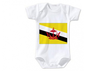 Body bandera del bebé Brunei Darussalam Talla 3/6 meses Mangas cortas