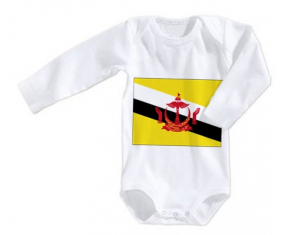 Body bebé Bandera Brunei Darussalam talla 3/6 meses mangas largas