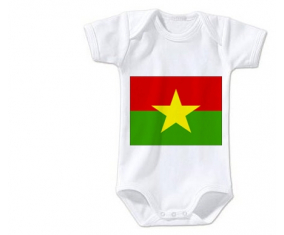 Body bebé Bandera Burkina Faso talla 3/6 meses mangas cortas