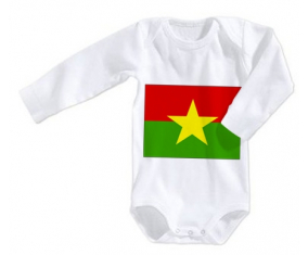 Body bebé Bandera Burkina Faso talla 3/6 meses mangas largas