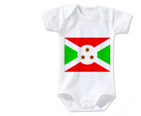 Body bebé Bandera Burundi talla 3/6 meses mangas cortas