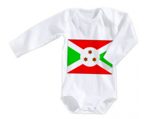 Body bebé Bandera Burundi talla 3/6 meses mangas largas