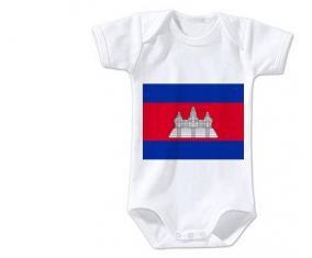 Body bandera del bebé Camboya tamaño 3/6 meses mangas cortas