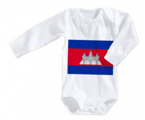 Body bebé Bandera Camboya talla 3/6 meses mangas largas