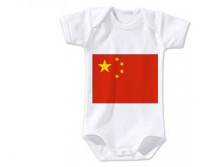 Body bandera del bebé China tamaño 3/6 meses mangas cortas