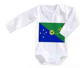 Body Baby Flag Isla de Navidad talla 3/6 meses mangas largas