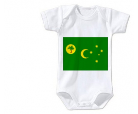 Body Baby Flag Cocos Islas talla 3/6 meses mangas cortas