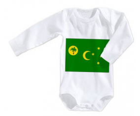 Body Baby Flag Cocos Islas talla 3/6 meses mangas largas