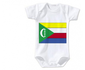 Body bandera bebé comoras tamaño 3/6 meses mangas cortas