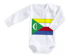 Body bandera bebé comoras tamaño 3/6 meses mangas largas