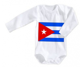 Body bandera del bebé Cuba talla 3/6 meses mangas largas