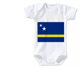 Body bebé Bandera Curazao talla 3/6 meses mangas cortas
