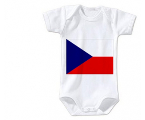Body bandera bebé República Checa talla 3/6 meses mangas cortas