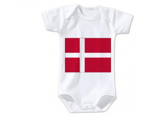 Body bebé Bandera Dinamarca talla 3/6 meses mangas cortas