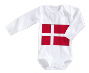 Body bebé Bandera Dinamarca talla 3/6 meses mangas largas