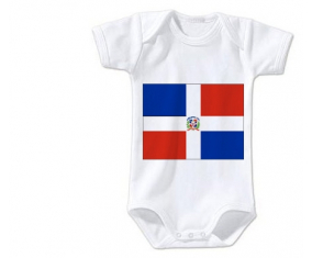 Body Bandera del Bebé República Dominicana Talla 3/6 Meses Mangas Cortas