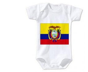 Body bebé Ecuador Bandera talla 3/6 meses mangas cortas