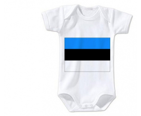Body bandera del bebé Estonia tamaño 3/6 meses mangas cortas