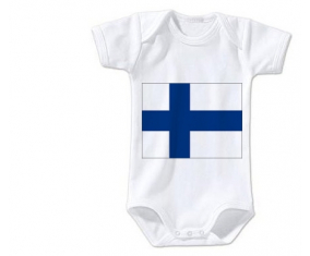 Body bandera del bebé Finlandia tamaño 3/6 meses mangas cortas