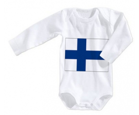 Body bebé Bandera Finlandia talla 3/6 meses mangas largas