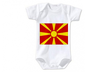 Body bandera del bebé del norte de Macedonia tamaño 3/6 meses mangas cortas