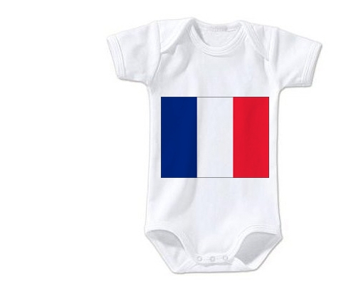 Body bandera del bebé France tamaño 3/6 meses mangas cortas