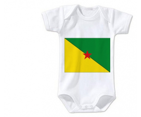 Body bebé bandera guayana francesa talla 3/6 meses mangas cortas